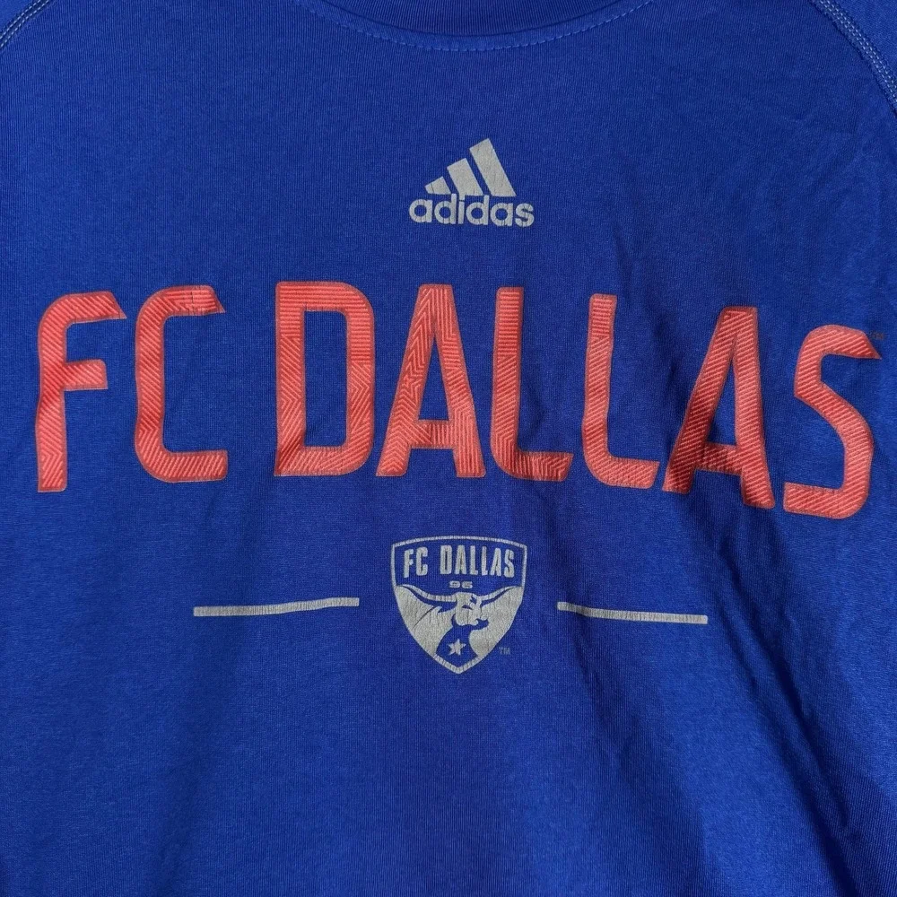 FC Dallas Shirt Mens Large Blue MLS Soccer Adidas Long Sleeve Climalite
